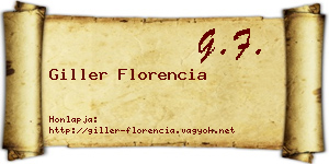 Giller Florencia névjegykártya